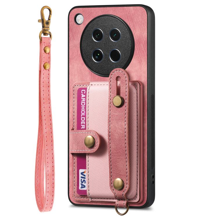For OPPO Find X8s Retro Cross Wristband Wallet Leather Back Phone Case