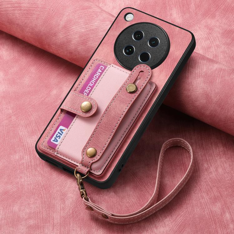 For OPPO Find X8s Retro Cross Wristband Wallet Leather Back Phone Case