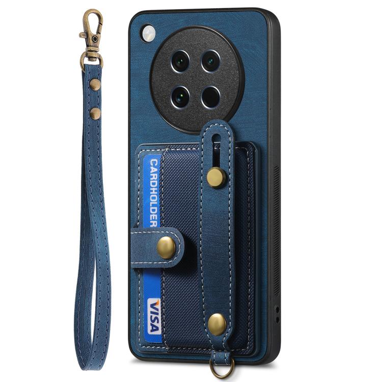 For OPPO Find X8s Retro Cross Wristband Wallet Leather Back Phone Case