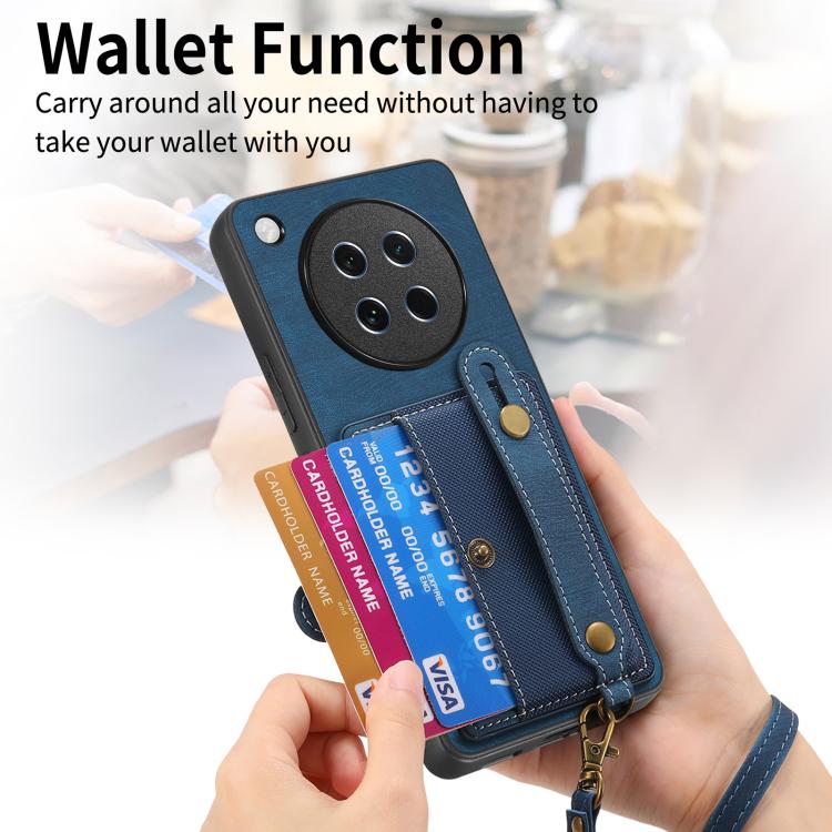 For OPPO Find X8s Retro Cross Wristband Wallet Leather Back Phone Case