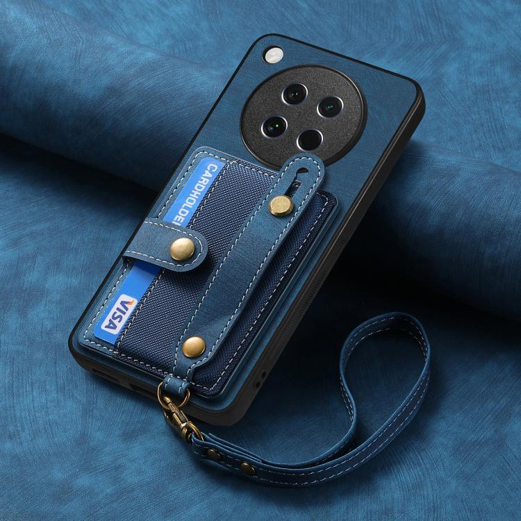 For OPPO Find X8s Retro Cross Wristband Wallet Leather Back Phone Case