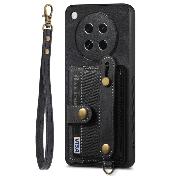 For OPPO Find X8s Retro Cross Wristband Wallet Leather Back Phone Case
