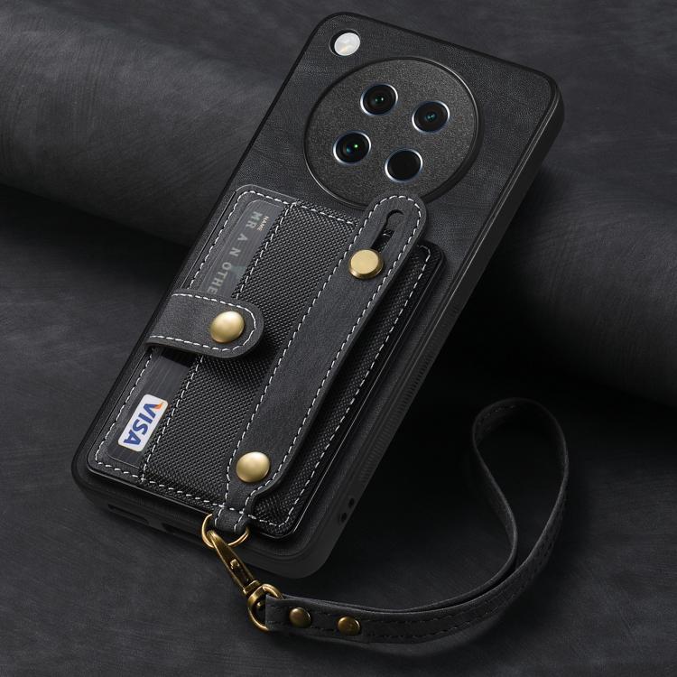 For OPPO Find X8s Retro Cross Wristband Wallet Leather Back Phone Case