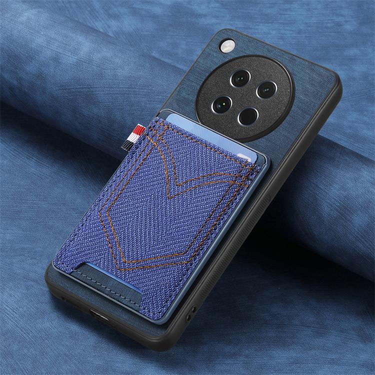 For OPPO Find X8s Denim Texture Leather Skin Phone Case with Card Slot