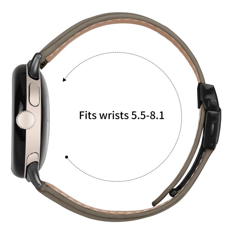 For Google Pixel Watch 4 / 3 / 2 / 1 41mm Lychee Texture Black Turtle Back Buckle Leather Watch Band