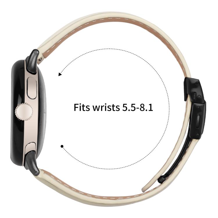 For Google Pixel Watch 4 / 3 / 2 / 1 41mm Lychee Texture Black Turtle Back Buckle Leather Watch Band