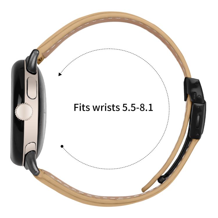For Google Pixel Watch 4 / 3 / 2 / 1 41mm Lychee Texture Black Turtle Back Buckle Leather Watch Band