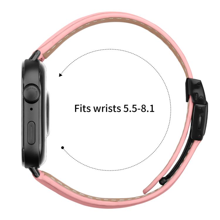 For Huawei Watch Fit 5 / Fit 5 Pro / Fit 4 Lychee Texture Black Turtle Back Buckle Leather Watch Band