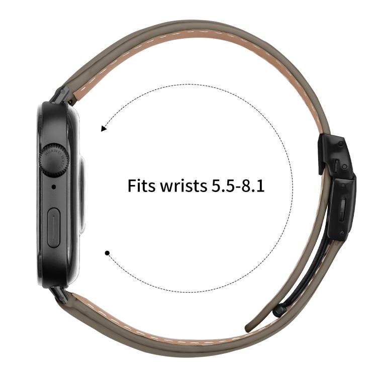 For Huawei Watch Fit 5 / Fit 5 Pro / Fit 4 Lychee Texture Black Turtle Back Buckle Leather Watch Band