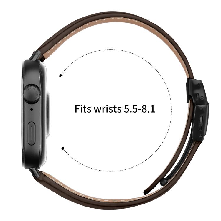 For Huawei Watch Fit 5 / Fit 5 Pro / Fit 4 Lychee Texture Black Turtle Back Buckle Leather Watch Band