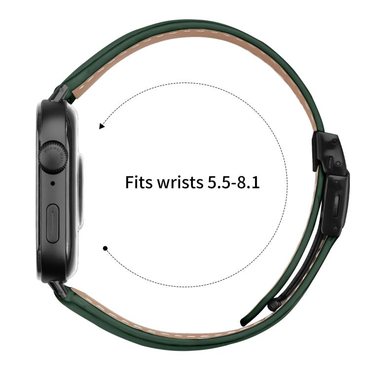 For Huawei Watch Fit 5 / Fit 5 Pro / Fit 4 Lychee Texture Black Turtle Back Buckle Leather Watch Band