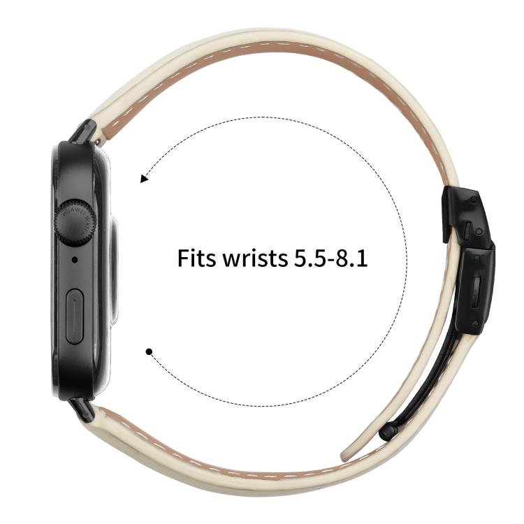 For Huawei Watch Fit 5 / Fit 5 Pro / Fit 4 Lychee Texture Black Turtle Back Buckle Leather Watch Band