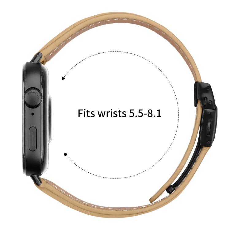 For Huawei Watch Fit 5 / Fit 5 Pro / Fit 4 Lychee Texture Black Turtle Back Buckle Leather Watch Band