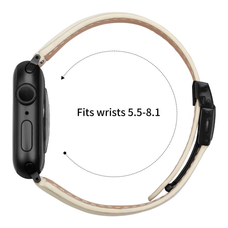 For Apple Watch 46mm / 49mm / 45mm / 44mm Lychee Texture Black Turtle Back Buckle Leather Watch Band