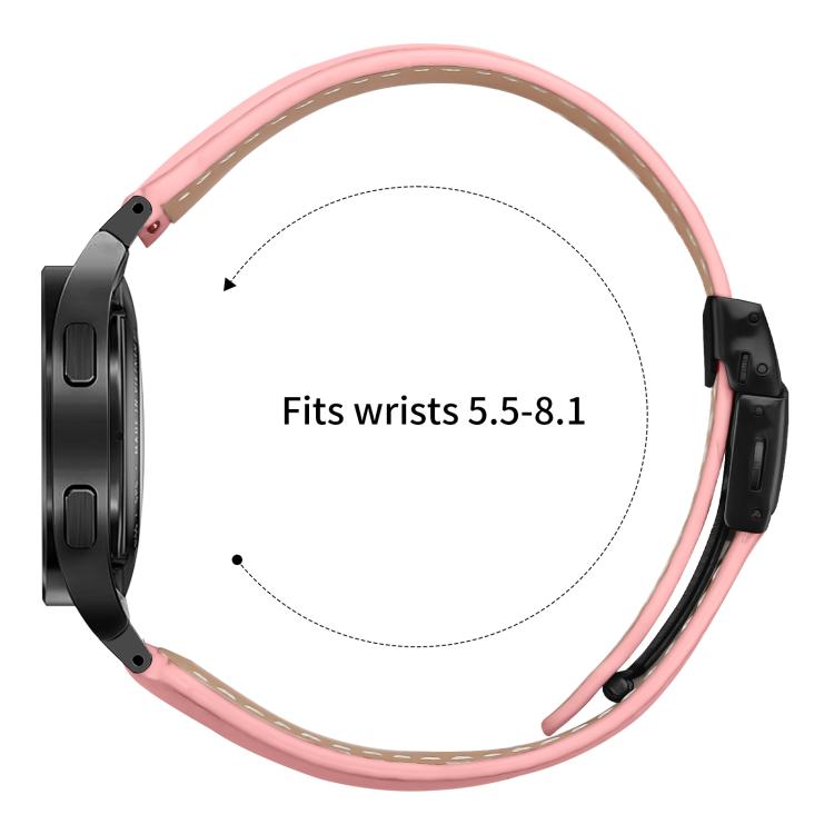 For Samsung Galaxy Watch 7 40 / 44mm Lychee Texture Black Turtle Back Buckle Leather Watch Band