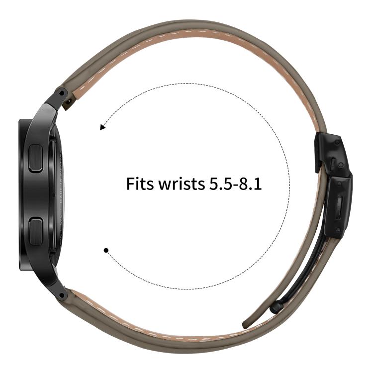 For Samsung Galaxy Watch 7 40 / 44mm Lychee Texture Black Turtle Back Buckle Leather Watch Band