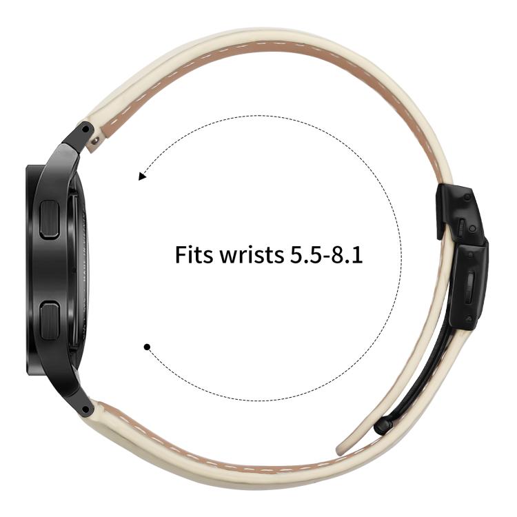 For Samsung Galaxy Watch 7 40 / 44mm Lychee Texture Black Turtle Back Buckle Leather Watch Band