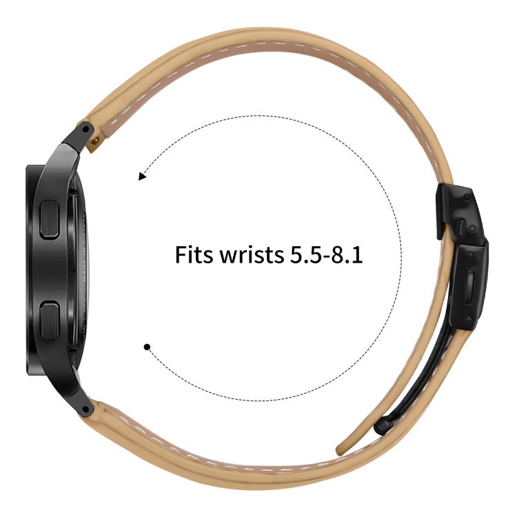 For Samsung Galaxy Watch 7 40 / 44mm Lychee Texture Black Turtle Back Buckle Leather Watch Band