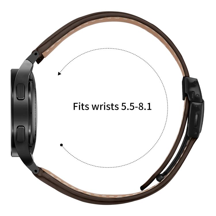 For Samsung Galaxy Watch 7 40 / 44mm Quick Release Lychee Texture Black Turtle Back Buckle Leather Watch Band