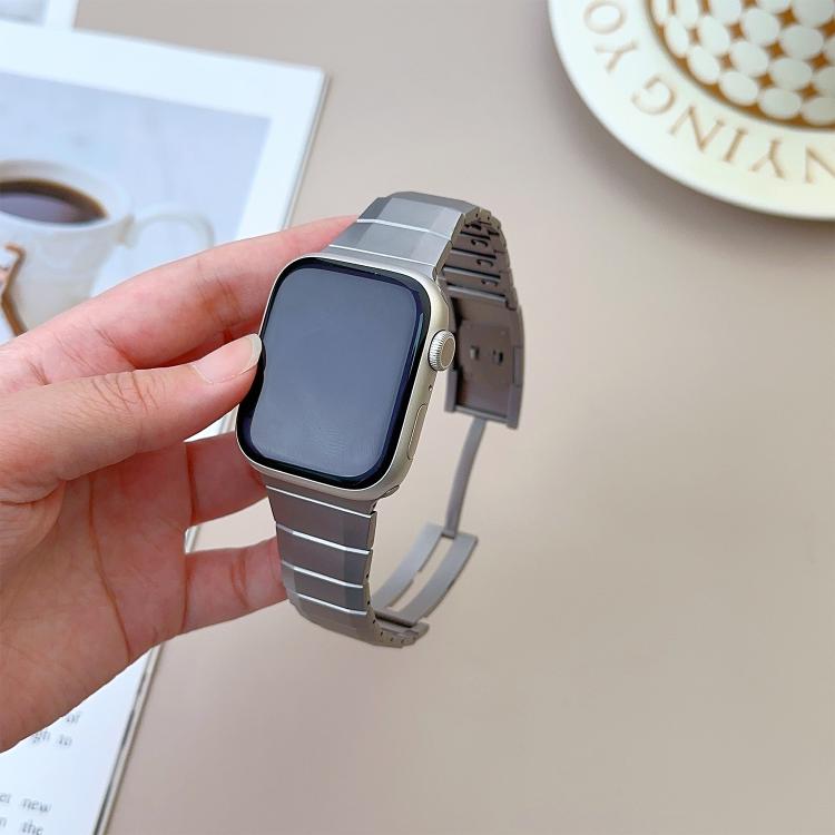 For Apple Watch 46mm / 49mm / 45mm / 44mm Curved Side Detachable Stainless Steel Watch Band