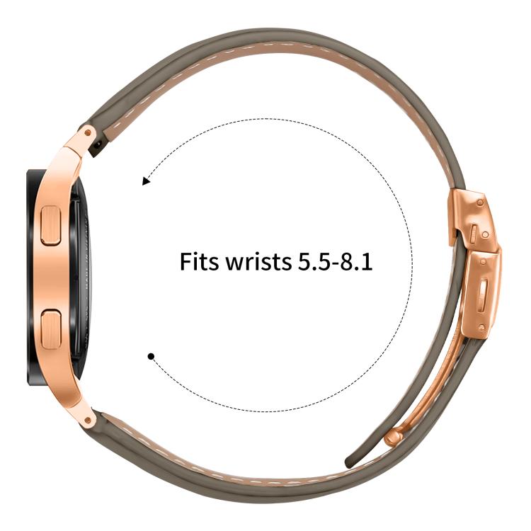 For Samsung Galaxy Watch 7 40 / 44mm Lychee Texture Rose Gold Turtle Back Buckle Leather Watch Band