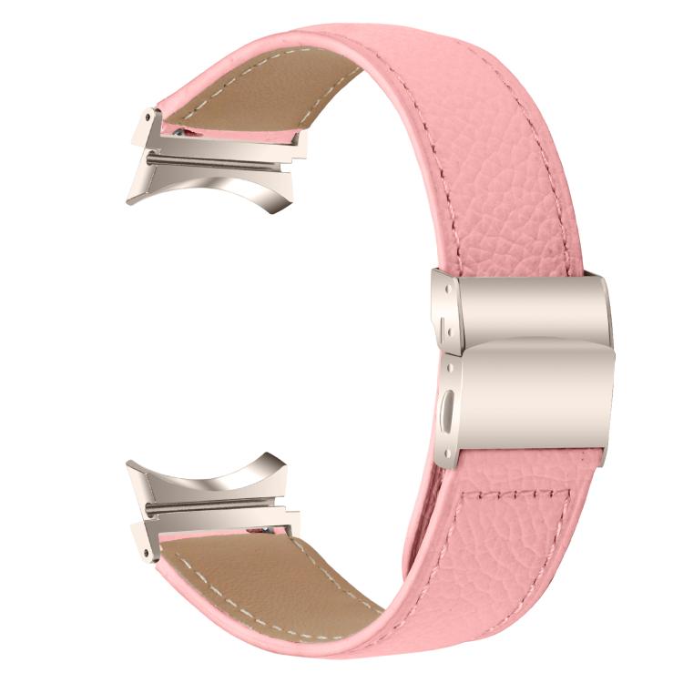 For Samsung Galaxy Watch 7 40 / 44mm Lychee Texture Starlight Turtle Back Buckle Leather Watch Band