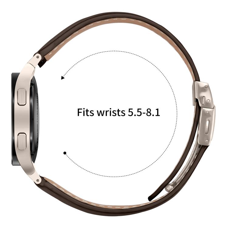 For Samsung Galaxy Watch 7 40 / 44mm Lychee Texture Starlight Turtle Back Buckle Leather Watch Band