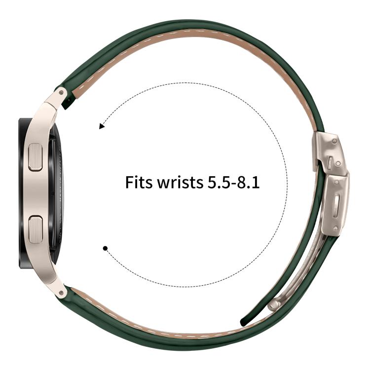 For Samsung Galaxy Watch 7 40 / 44mm Lychee Texture Starlight Turtle Back Buckle Leather Watch Band