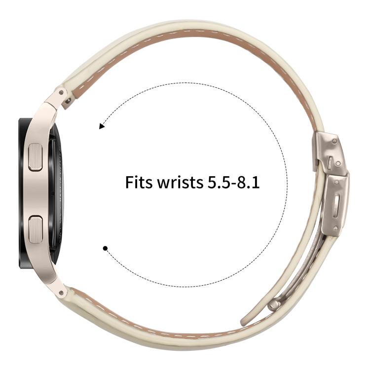 For Samsung Galaxy Watch 7 40 / 44mm Lychee Texture Starlight Turtle Back Buckle Leather Watch Band