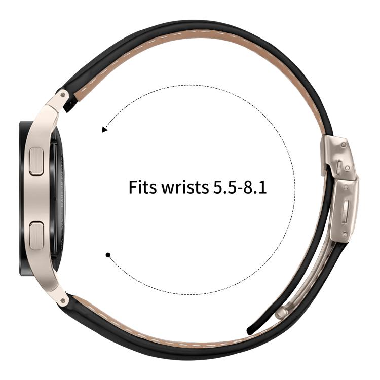 For Samsung Galaxy Watch 7 40 / 44mm Quick Release Lychee Texture Starlight Turtle Back Buckle Leather Watch Band
