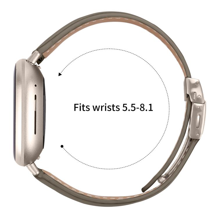 For Fitbit Versa 3 / 4 Lychee Texture Starlight Turtle Back Buckle Leather Watch Band