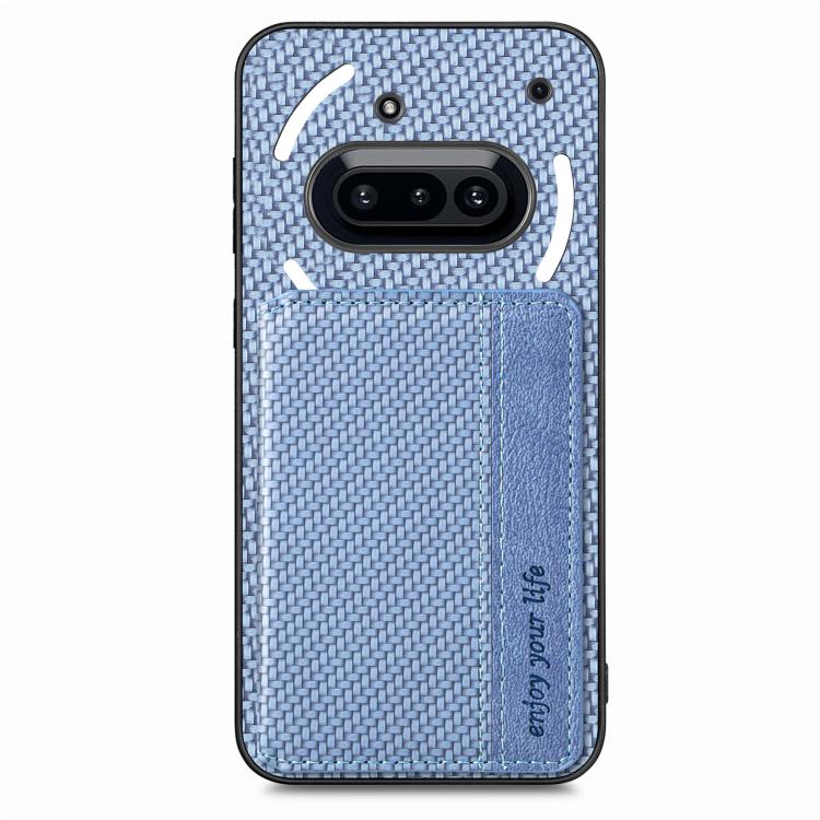 For Nothing Phone 3a Carbon Fiber Magnetic Card Bag Phone Case
