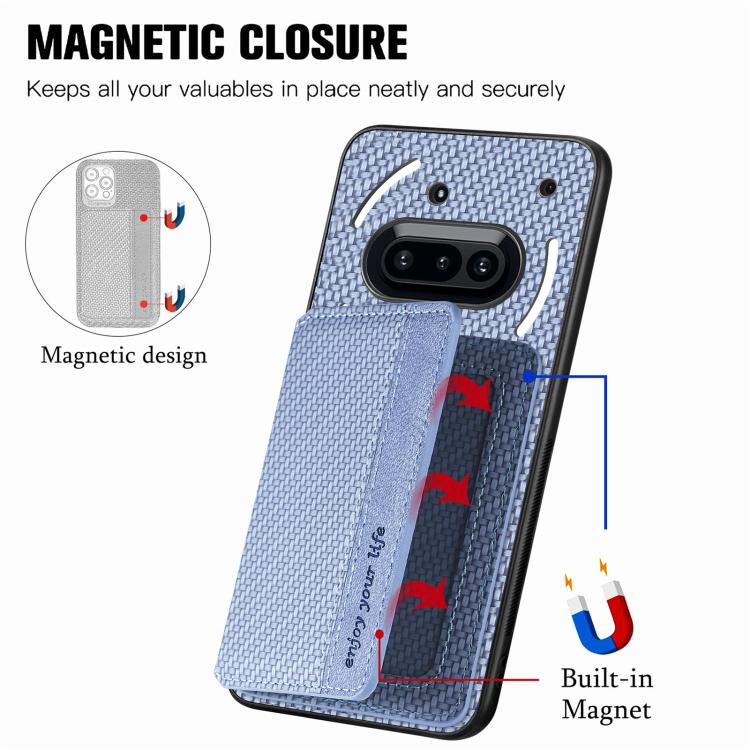 For Nothing Phone 3a Carbon Fiber Magnetic Card Bag Phone Case