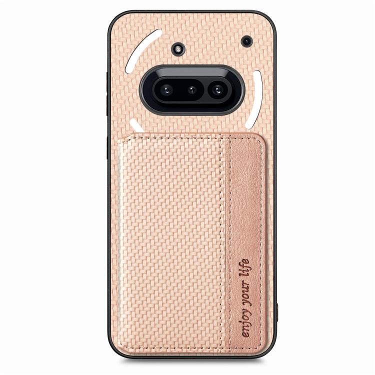 For Nothing Phone 3a Carbon Fiber Magnetic Card Bag Phone Case