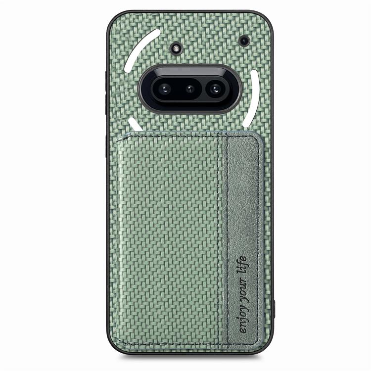 For Nothing Phone 3a Carbon Fiber Magnetic Card Bag Phone Case