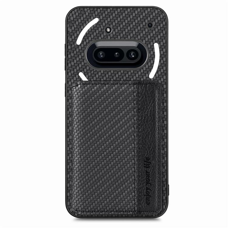 For Nothing Phone 3a Carbon Fiber Magnetic Card Bag Phone Case