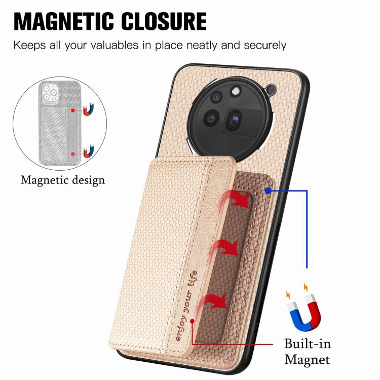 For Nothing Phone 3a Pro Carbon Fiber Magnetic Card Bag Phone Case