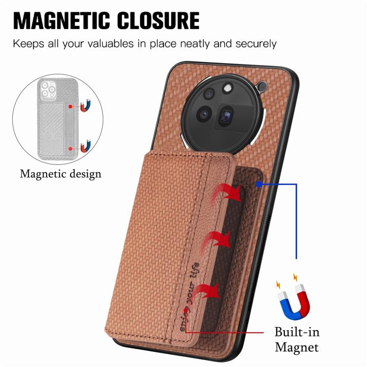 For Nothing Phone 3a Pro Carbon Fiber Magnetic Card Bag Phone Case