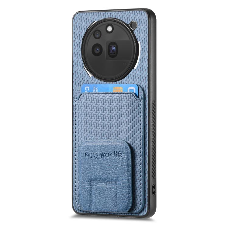 For Nothing Phone 3a Pro Carbon Fiber Card Bag Fold Stand Phone Case