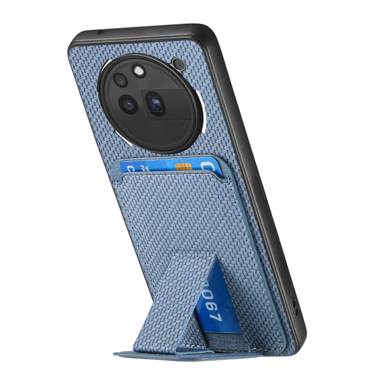 For Nothing Phone 3a Pro Carbon Fiber Card Bag Fold Stand Phone Case