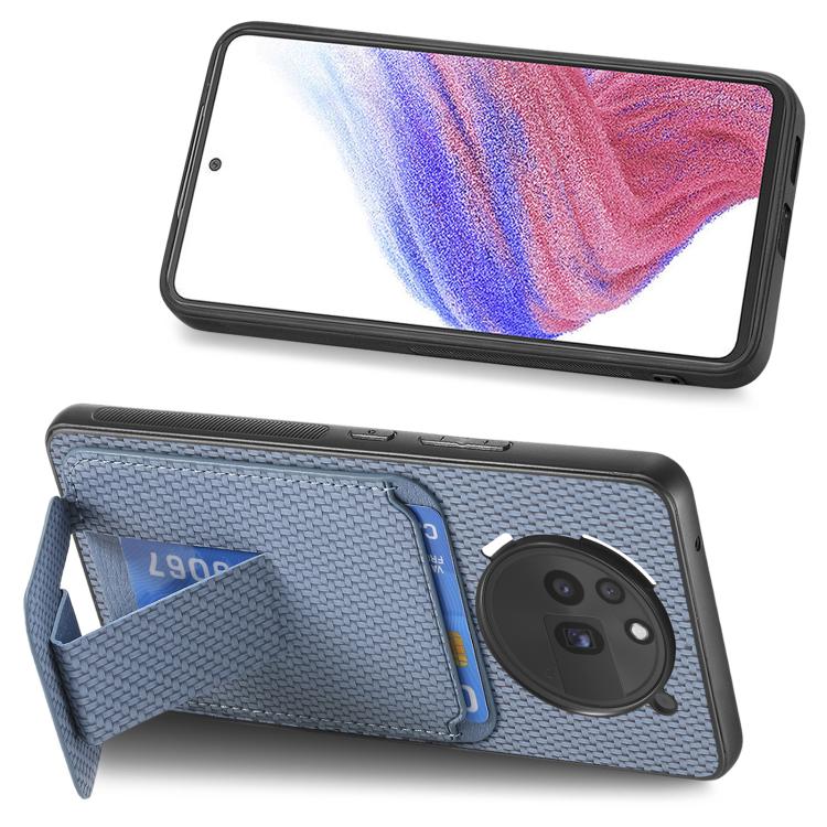 For Nothing Phone 3a Pro Carbon Fiber Card Bag Fold Stand Phone Case