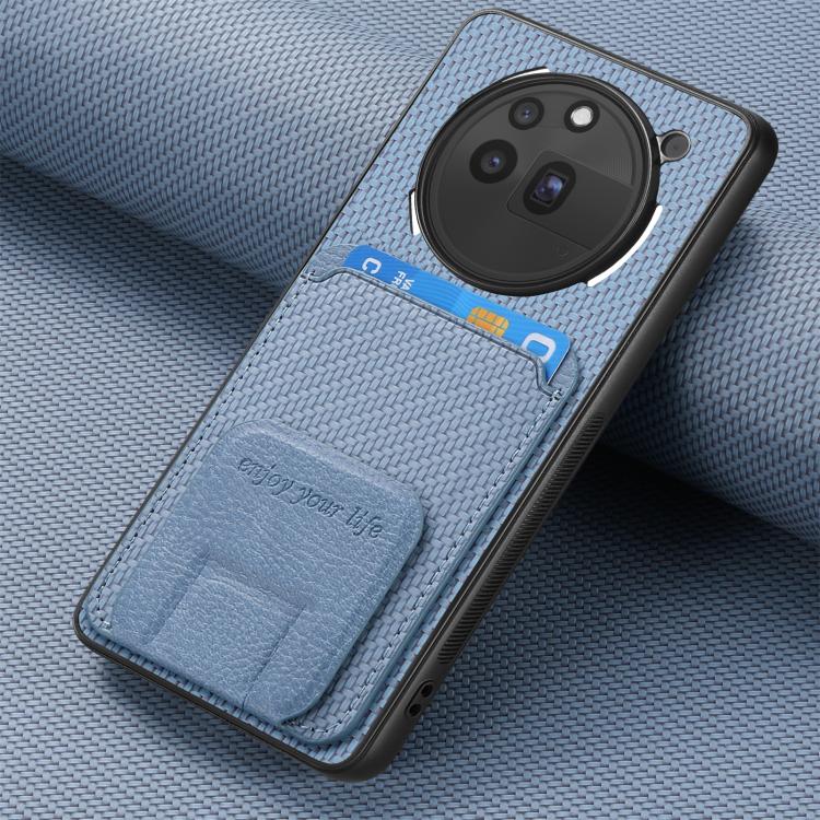 For Nothing Phone 3a Pro Carbon Fiber Card Bag Fold Stand Phone Case