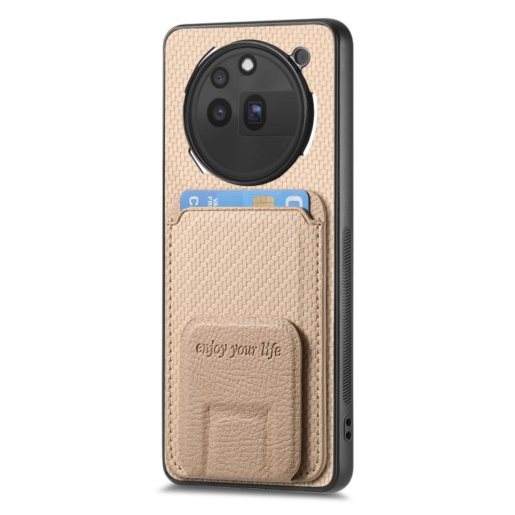 For Nothing Phone 3a Pro Carbon Fiber Card Bag Fold Stand Phone Case