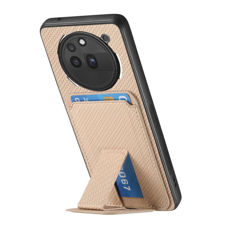 For Nothing Phone 3a Pro Carbon Fiber Card Bag Fold Stand Phone Case
