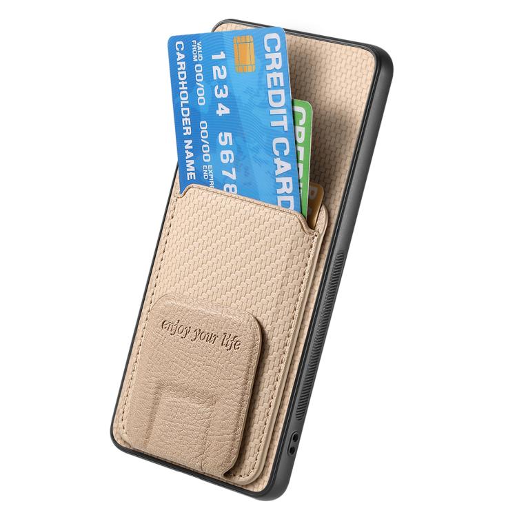 For Nothing Phone 3a Pro Carbon Fiber Card Bag Fold Stand Phone Case