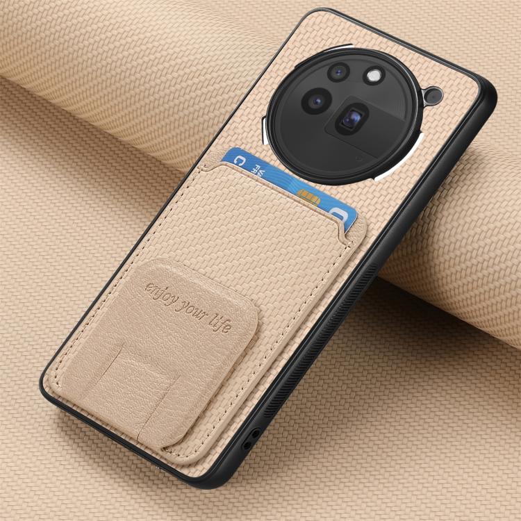 For Nothing Phone 3a Pro Carbon Fiber Card Bag Fold Stand Phone Case