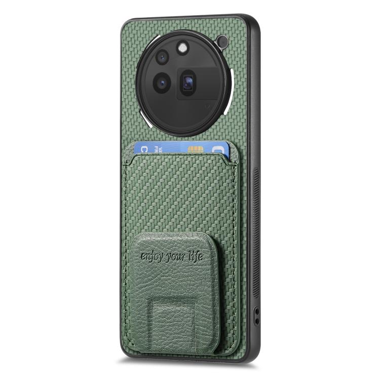 For Nothing Phone 3a Pro Carbon Fiber Card Bag Fold Stand Phone Case