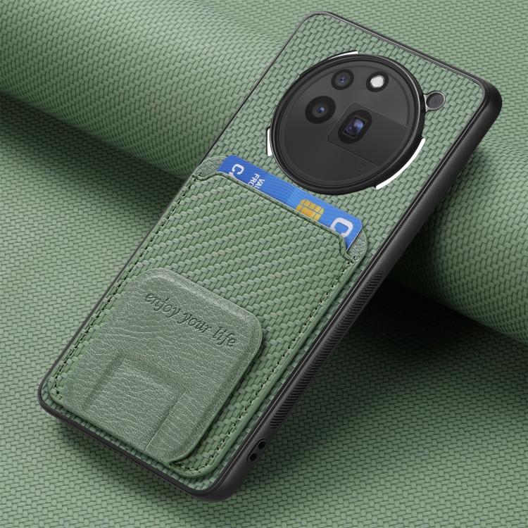 For Nothing Phone 3a Pro Carbon Fiber Card Bag Fold Stand Phone Case