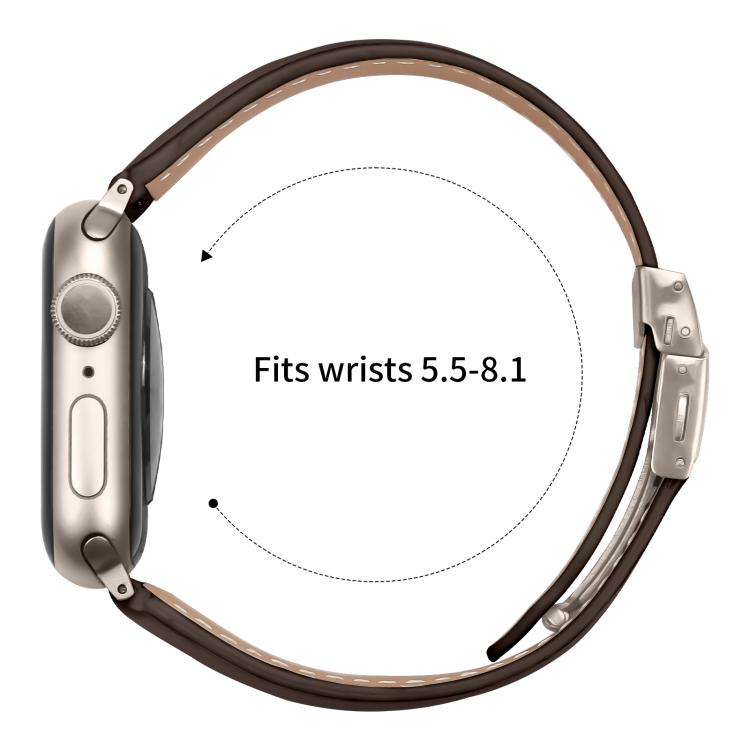 For Apple Watch 42mm / 41mm / 40mm / 38mm Lychee Texture Starlight Turtle Back Buckle Leather Watch Band