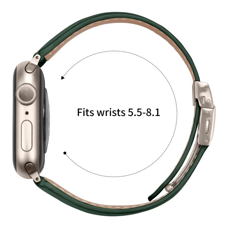 For Apple Watch 42mm / 41mm / 40mm / 38mm Lychee Texture Starlight Turtle Back Buckle Leather Watch Band